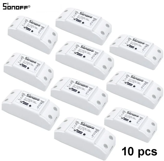 10 pcs 1-10 шт SONOFF базовый Wifi умный переключатель DIY 10A беспроводной пульт дистанционного управления светильник 220 в Wifi таймер умный дом Google Alexa - Комплект: 10 pcs