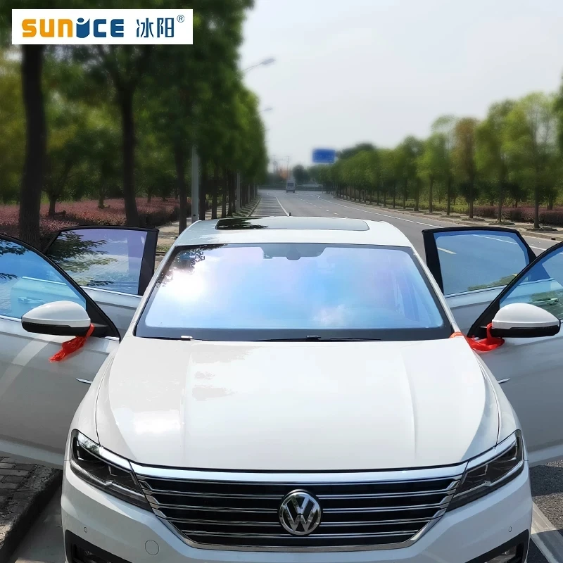 Подлинная SUNICE 1x1 м тонировка окна автомобиля 65% vlt Солнечная защита для окна автомобиля Хамелеон нано керамика для автомобильных окон стекло