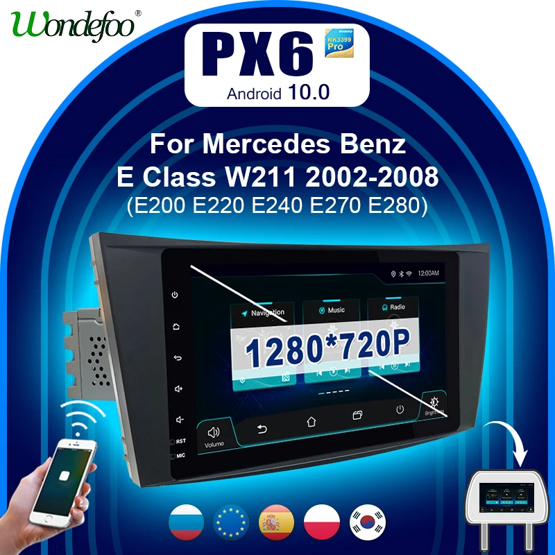 PX6 автомагнитола 2 din андроид 1 DIN Android 10 Автомагнитолы радио для Benz E-class W211 E200 E220 E300