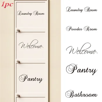 

Welcome Room Door Sticker Home Wall Stickers Decor Waterproof Removable Vinyl Art Letter Bathroom Pantry Decal room decor