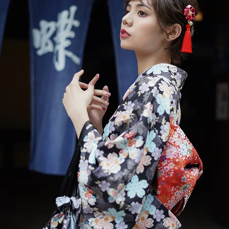 Традиционный японский костюм кимоно гейши Косплей Obi Yukata кимоно для каратэ женское кимоно хаори платье юката для женщин FF2206