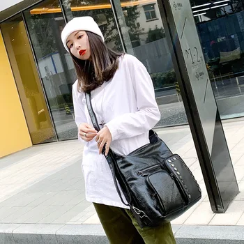 

New Fashional Style Women Handbag PU Leather Shoulder bag messeger bags Solid color Casual Handbags Multi-functional Tote bag