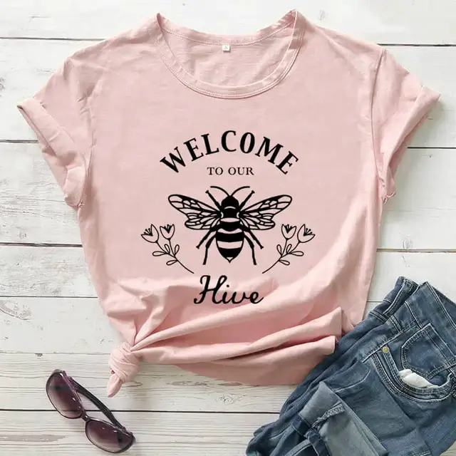 Welcome To Our Hive Women's Printed T-Shirts