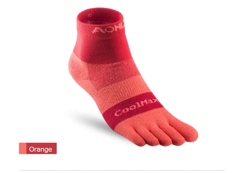 AONIJIE E4109 одна пара носки с низким вырезом четверти Спортивные носки с пальцами; идеально подходит для пять носком бег босиком обувь марафона