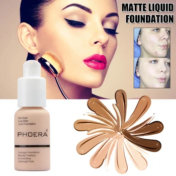 

Hot sale PHOERA Foundation Makeup Full Coverage Fast Base Brighten Long-Lasting Shade 60g