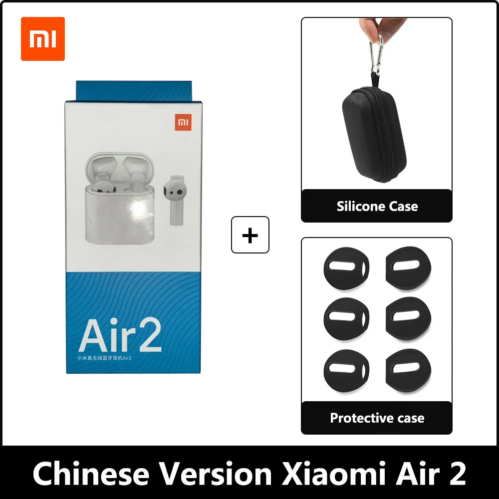 Oringinal Xiao mi Airdots Pro 2 беспроводные наушники TWS mi True Earbuds 2 LHDC Tap стерео управление Dual mi C ENC с mi c Handsfree - Цвет: black silicone shell