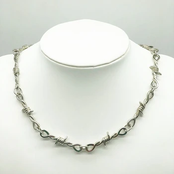 

Small wire Brambles Iron Unisex Choker Necklace Women Hip-hop Gothic Punk Style Barbed Wire Little thorns Chain Choker Gifts