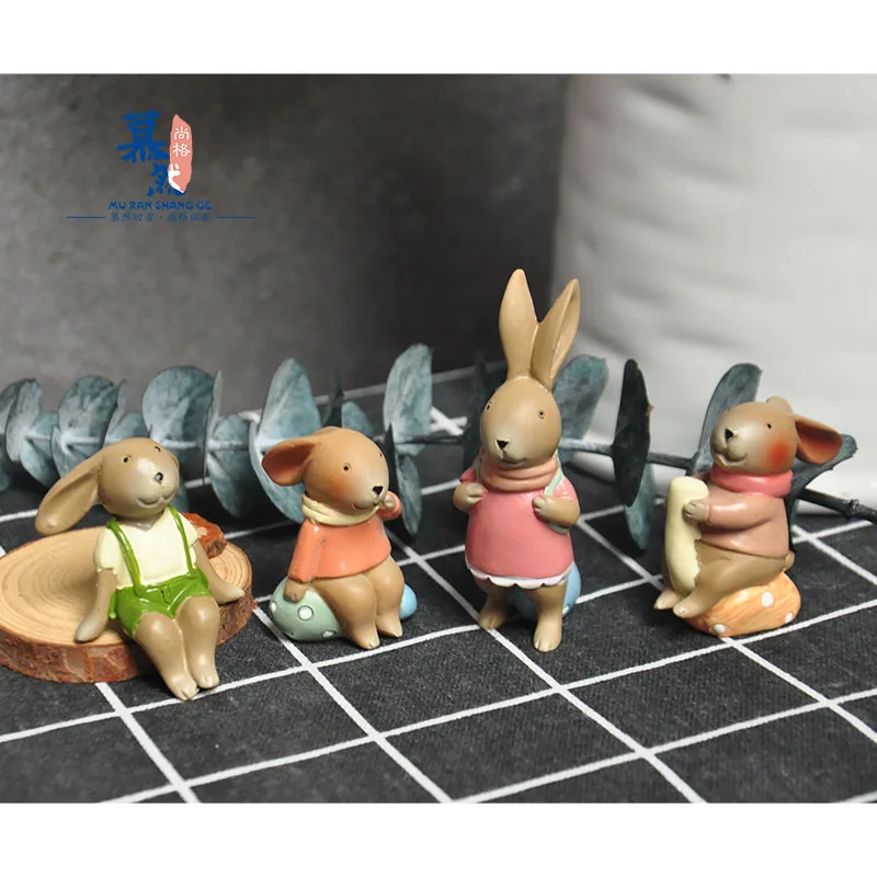 

Foreign trade pastoral country cute super cute bunny micro landscape scene fun desktop small ornament decoration gift
