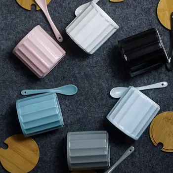 

Sugar Bowl, Ceramic Sugar Bowl with Sugar Spoon and Bamboo Lid for Home and Kitchen, Elegant Design, White, 9 OZ (270 ML)