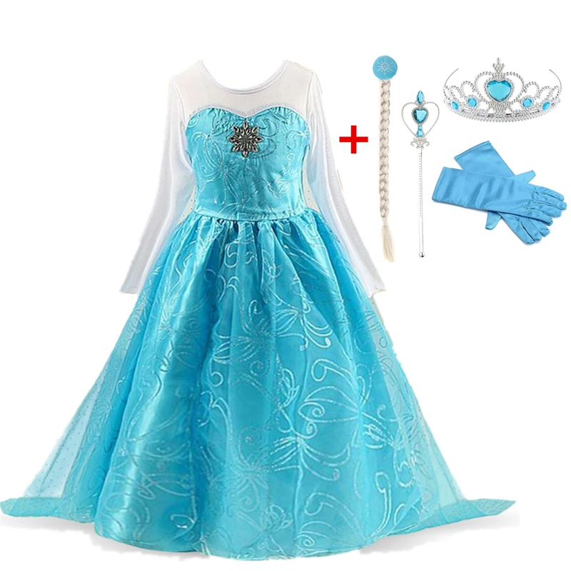 Платье принцессы Анны Эльзы с короной для девочек | Детская одежда и обувь
