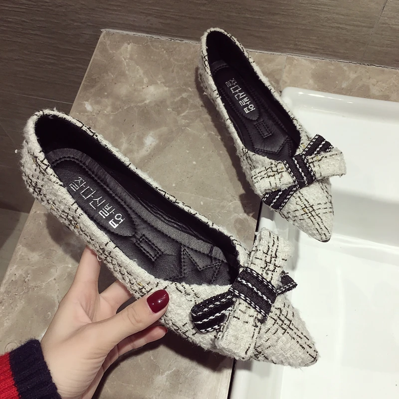 

Butterfly-knot Ballet Flats Women Cozy Shallow Ballerina Espadrilles Office Shoes Women Pointed Toe Soft Bottom Moccasins Flats