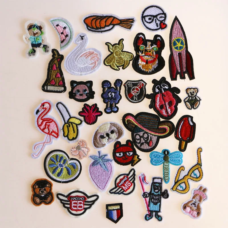 12 PCS Various cute little patterns icon lron on Patches for Clothing DIY Stripes Clothes Patchwork Stickers Custom Badges | Дом и сад