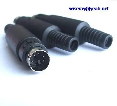 

DHL/EMS 250pcs 6 Pin Mini-DIN Male Plug Connector With Plastic Handle for mouse keyboard-A8