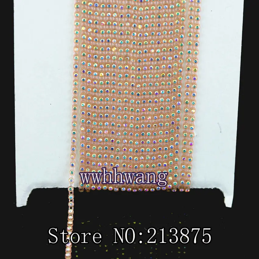 06 orange yellow 1 ярд, SS6, 2 мм, класс B, прозрачные AB, стеклянные кристаллы, стразы, окантовка, 15 цветов, отделка пластиковая цепочка, нижняя часть свадебных платьев - Цвет: 06 orange yellow