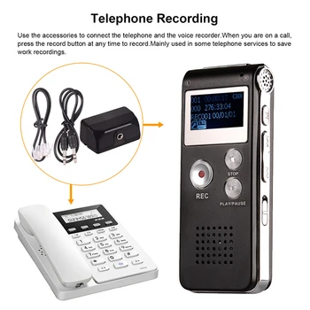 

Mini Digital Voice Recorder 8GB Voice Activated Recorder Audio Sound Dictaphone MP3 Player Support Telephone Recording Built-in