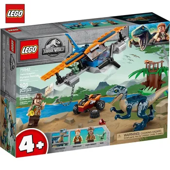

LEGO Building Blocks Jurassic Dinosaur Velociraptor Biplane Big Rescue 75942 101pcs/pzs-4years Old Kids Christmas Toys Gift