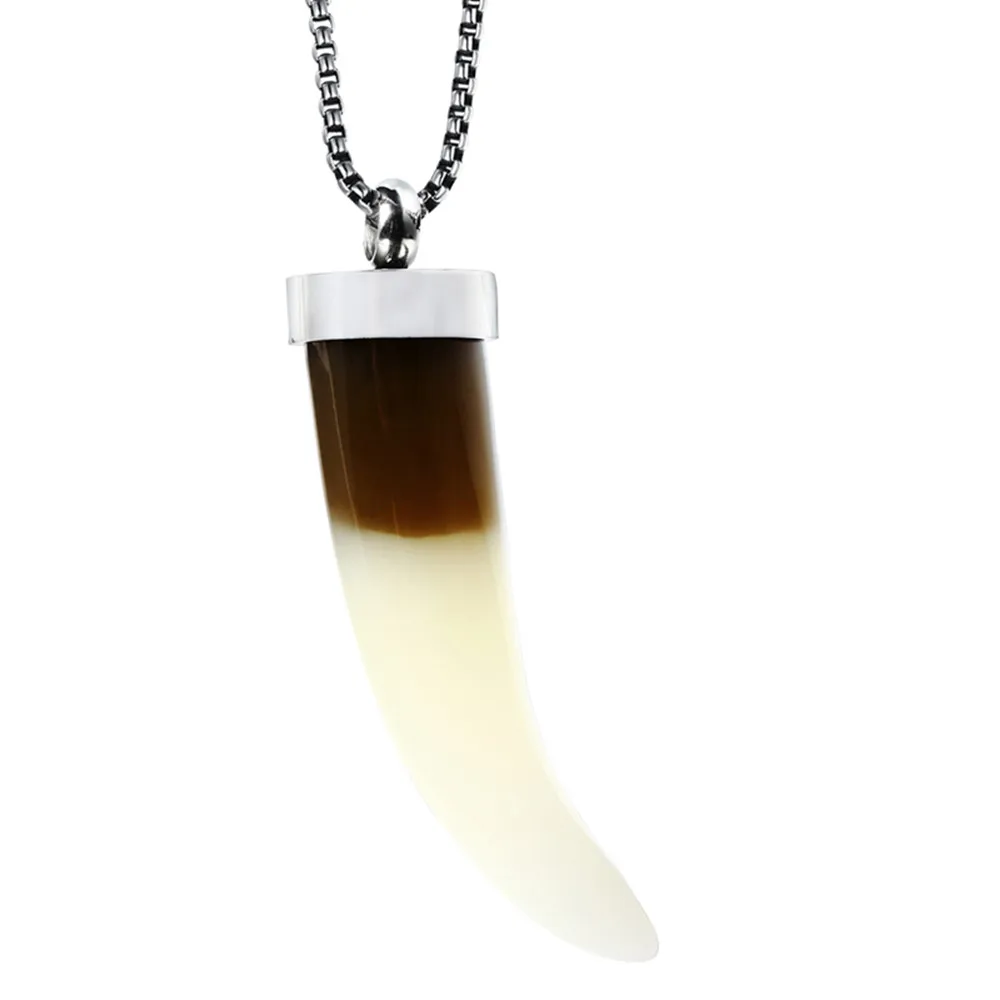 

Personalized Necklace Woman Fashion Pendants Wolf Tooth Jewelry On The Neck Amulet Stainless Steel Necklace Men Accessories