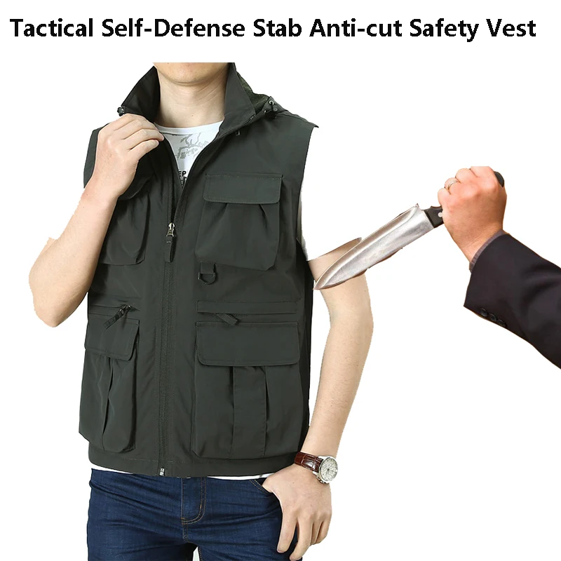 

Chaleco Anticorte Self-Defense Stab-Proof Vest Cut Tactico Militar Knife Proof Cuello Anticorte-Invisible Flexible Clothing 4XL