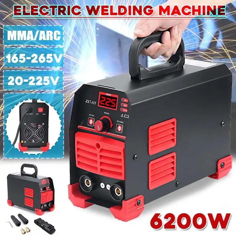 

FORGELO 6200W ARC 225A Stick Welder DC Inverter MMA Welding Machine IGBT Portable Tool Handheld Display Pure Copper Welding Tool