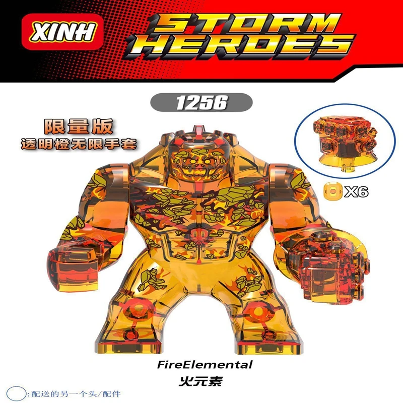 

Single Big Size Legoing Spiderman 2 XH1256 Marvel Series Building Blocks Fire Elemental Model Avengers Super Heroes Legoings Kit