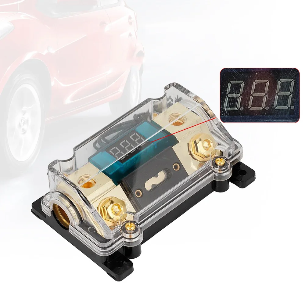 100A Car AGU Audio Power Fuses Holder Block LED Digital DisplayFuses