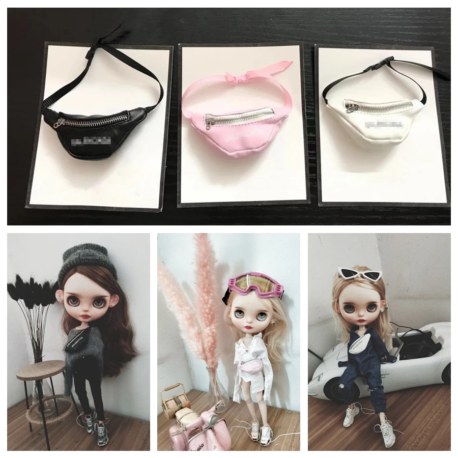 1 шт. модная сумка Blyth Dolls черная/белая/Розовая крутая сумка для blyth, kurhn, 1/6 аксессуары для кукол сумки ручной работы