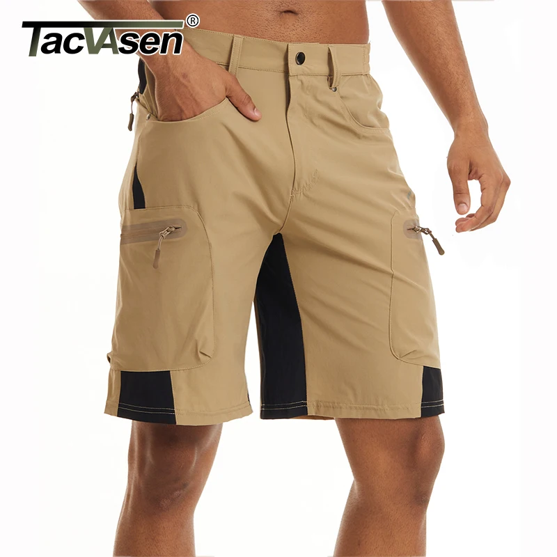 Workout Shorts Hiking Quick-Dry Lightweight Knee-Length Men Summer Multi-Pockets TACVASEN