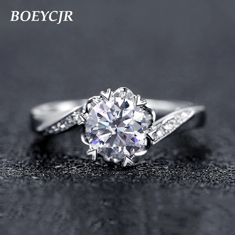 BOEYCJR 925 серебро 1 карат/2 карат/3 карата F цветной Муассанит VVS помолвка женская с