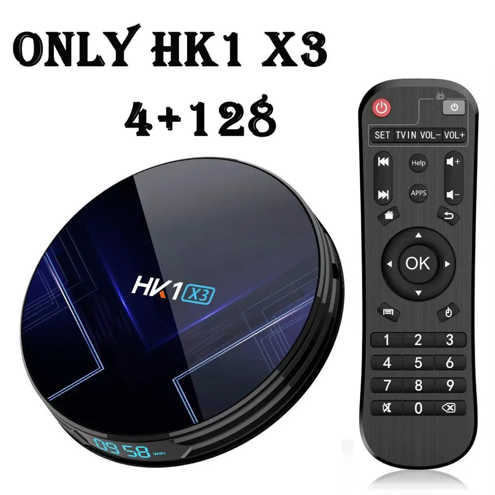 ONLY 4-128 H96 MAX Smart tv box 9,0 Rockchip RK3318 32 GB/64 GB Android tv box 2,4/5,0G WiFi Bluetooth 4,0 4 K 3D ip tv Android box - Цвет: ONLY 4-128