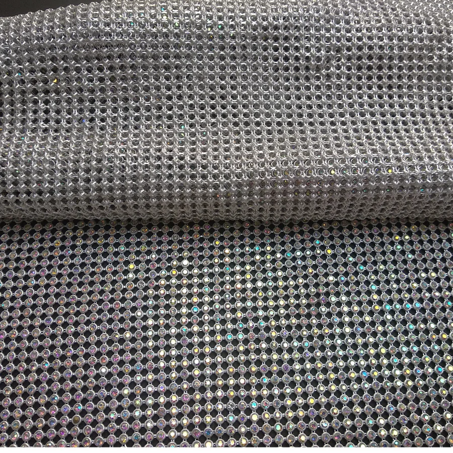 AB Rhinestone Metal Fabric 1