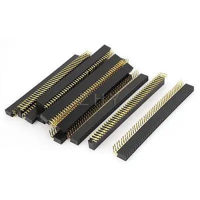 

15Pcs PCB Header Right Angle 40 Way 2.54mm Spacing Connector Black