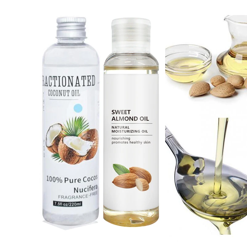 100% Cold Pressed Pure Organic Sweet Almond Oil Coconut Moisturizing Essential Body SPA Massage Nourishing Skin Care |
