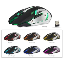 Vococal 2,4G перезаряжаемый цветной светящийся беспроводной игровой мыши Mause с USB кабель зарядного устройства для ноутбука