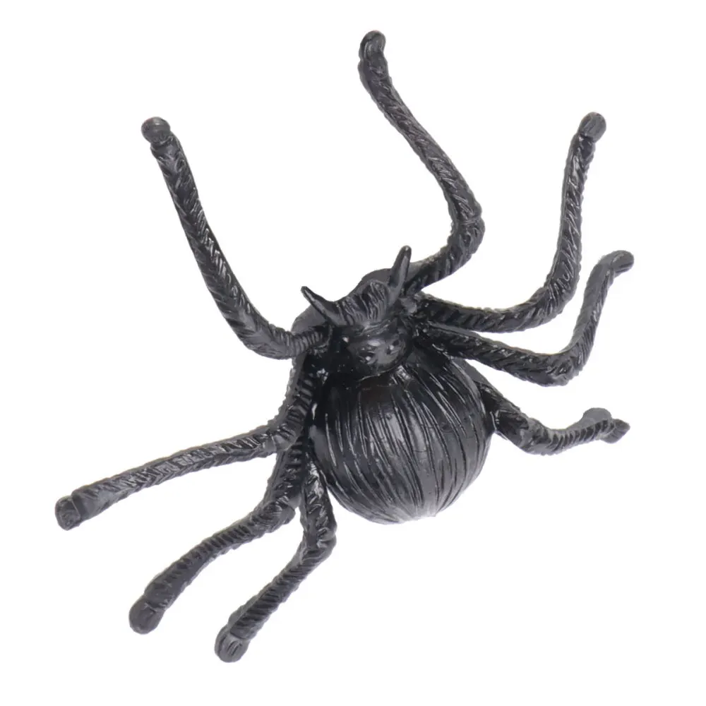 Halloween Decorations 20pcs Spooky Scary Horror Black Plastic Spiders Insects 