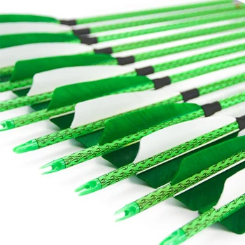 

12pcs Linkboy Archery Carbon Arrows Spine 300 340 Arrow Vane Target Point 75gr for Compound Traditional Bow Hunting Shooting