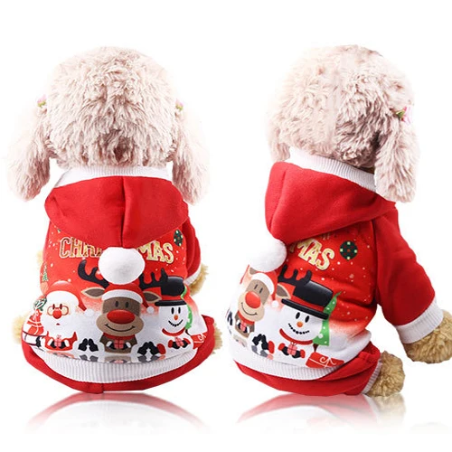 Рождественский костюм, одежда для собак, костюм Санты для маленьких собак, костюм мопса, чихуахуа, домашний Йоркширский питомец, одежда для кошек, куртка, пальто - Цвет: Merry Christmas