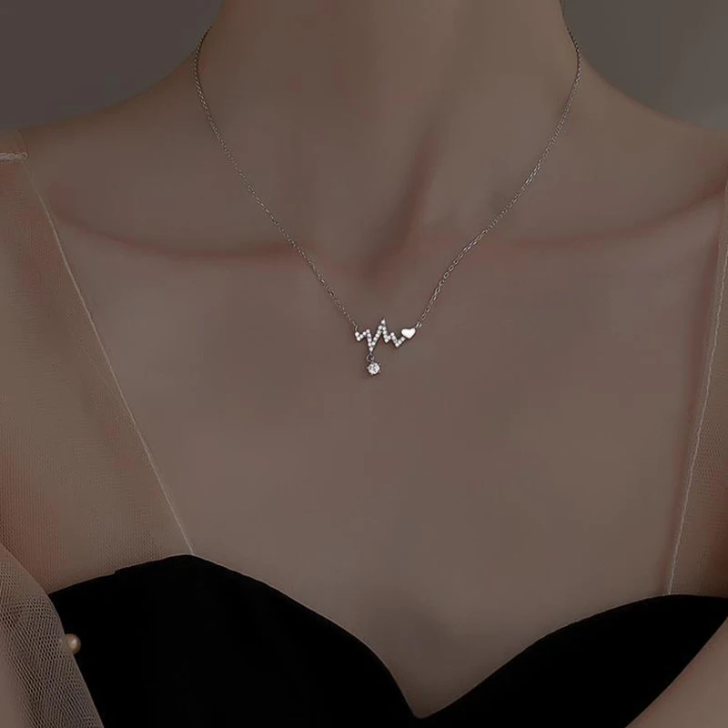 Hot 925 Sterling Silver Geometric Rhinestone Zircon Pendant Necklace Women Jewelry Party Gift - Image 3