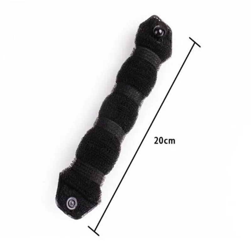 black S 2pcs Women Hair Styling Former Magic Sponge Bun Maker Donut Ring Shaper Foam Braider Tool Girl's DIY Hair Styling Accessories - Color: black S