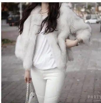 

Autumn new fur 7-cent long faux fur coat faux fox fur women's Mao Mao coat