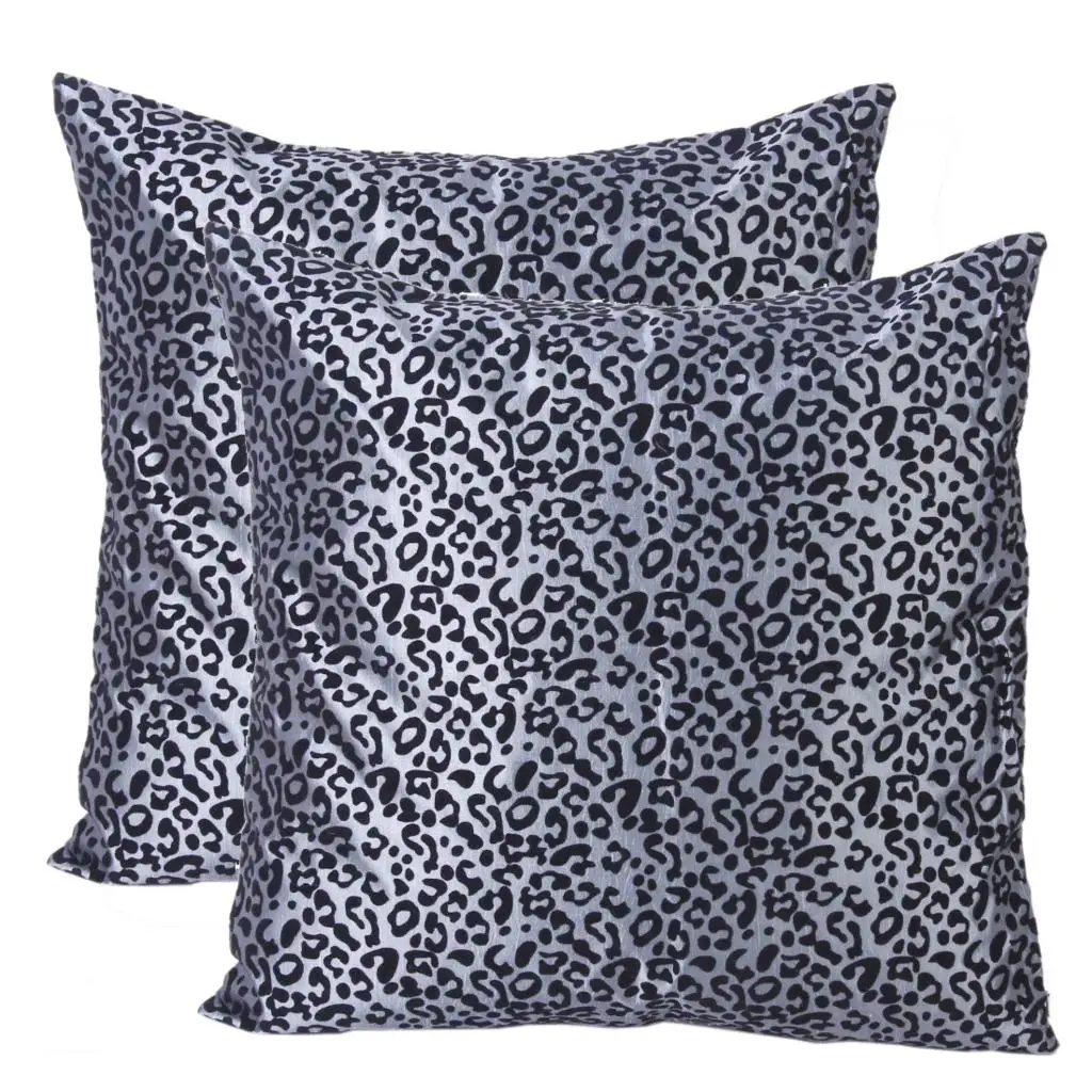 2 шт. 45X45 см Taies d'oreiller Housses de Coussin avec motions de Leopard-Gris