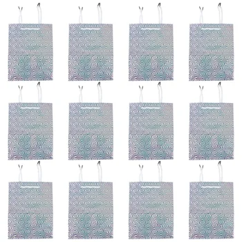 

12pcs Portable Shopping Bag Christmas Redial Paper Handbag Merchandise Bags