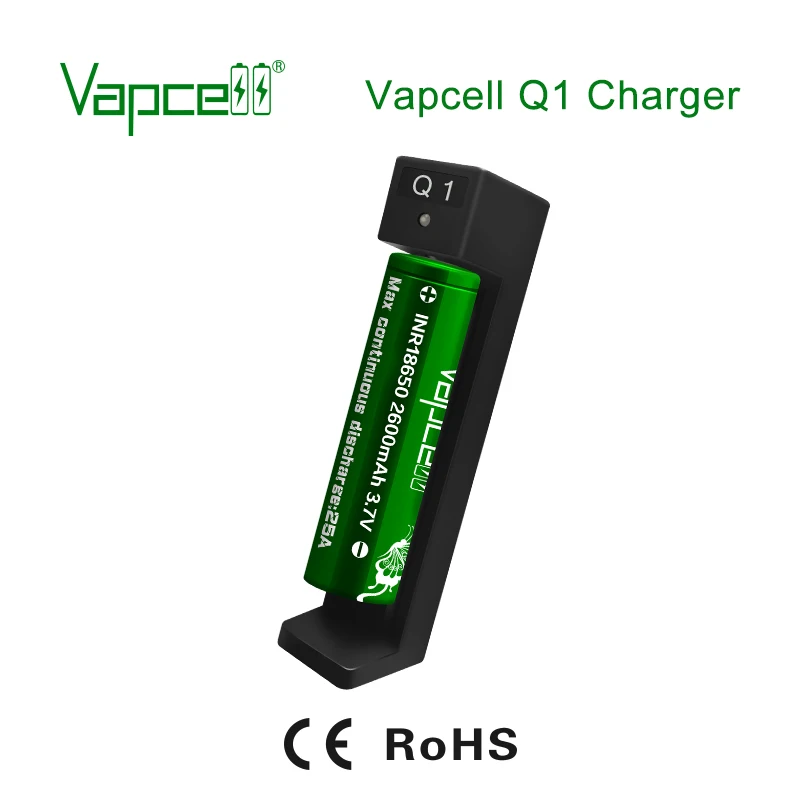 Vapcell Q1 зарядное устройство простой один 1 слот 0.6A USB зарядное устройство для литий-ионной батареи