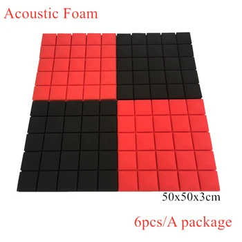 

6Pcs 50x50x3cm Acoustic Foam Soundproof Foam Sound Absorption 7 Colors Studio Treatment Panel Sound Wedge Protective Sponge