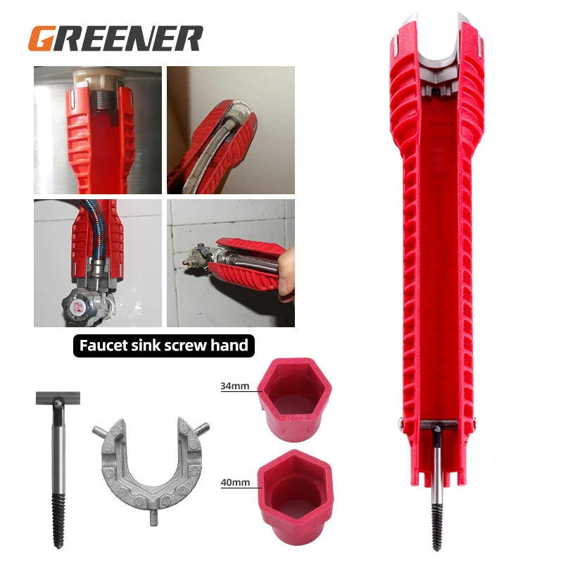 

8 In 1 Flume Magic Wrench Sink Faucet Plumbing Tools Magic Wrench 8 in 1 Anti-slip Multi Key Kitchen Repair Plumbing Wrench Tool