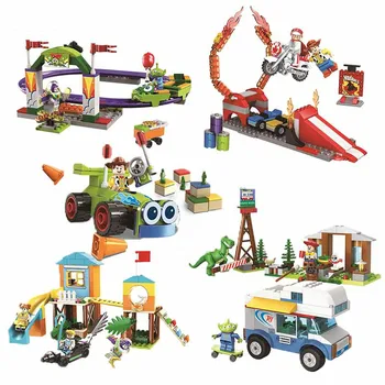 

10766 10768 10771 10770 10769 Legoing Toys Story 4 Buzz Lightyear Woody Carnival Mania Caravan Travel Building Block Kids Gifts