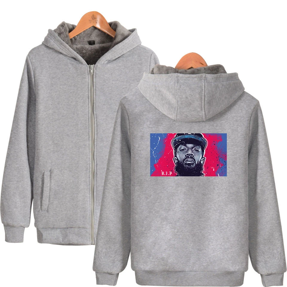 Новые Nipsey Hussle Kpop модные зимние толстовки с капюшоном на молнии для мужчин и женщин, куртки с длинным рукавом, толстые толстовки с капюшоном на молнии, топы