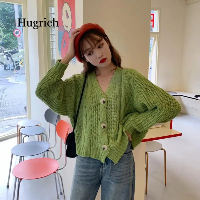 

Women Cardigan Short Autumn Spring Single Button Long Sleeve Fashion European Woman Small Sweaters Female Tops