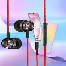 Auriculares intrauditivos con cable de 3,5mm, cascos deportivos con micrófono, estéreo de graves para iPhone, Huawei y Xiaomi