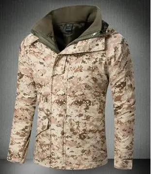 Зимняя мужская камуфляжная Водонепроницаемая тактическая куртка G8, пальто в стиле милитари с капюшоном, ветрозащитная флисовая утепленная ветровка Cambat - Цвет: deser