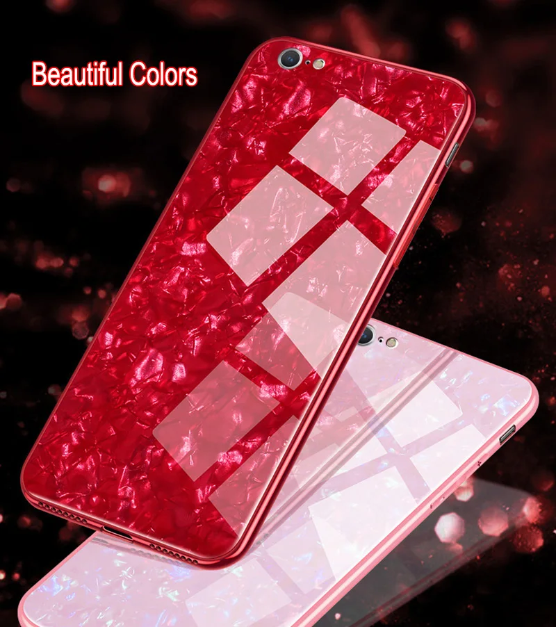 

Luxury Glass Case For Apple iphone 7 8 6 6S Plus Cover X XS XR MAX Tempered Glass Cell Phone Case Capa